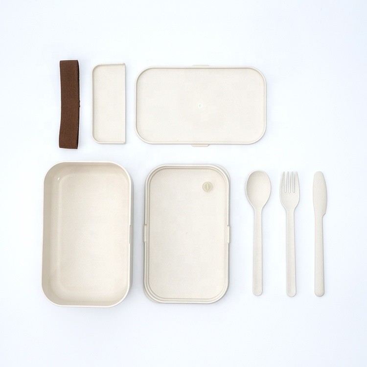 Single Tier Eco-friendly One Layer BPA Free Bamboo Fiber Lunch Box TF105