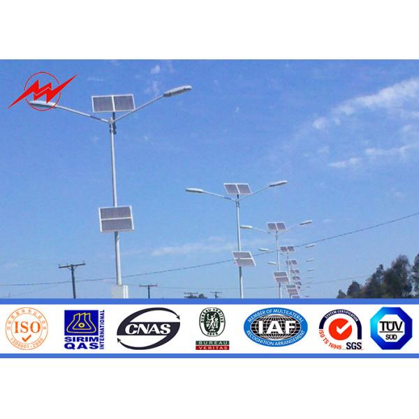 6 Sides 4-15m Powder Coating Galvanized Steel Pole with One Cross Arm