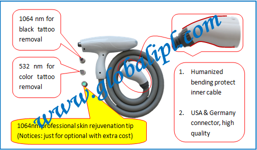 Skin Rejuvenation Hair Laser Removal Machine Q Switch ND YAG Laser