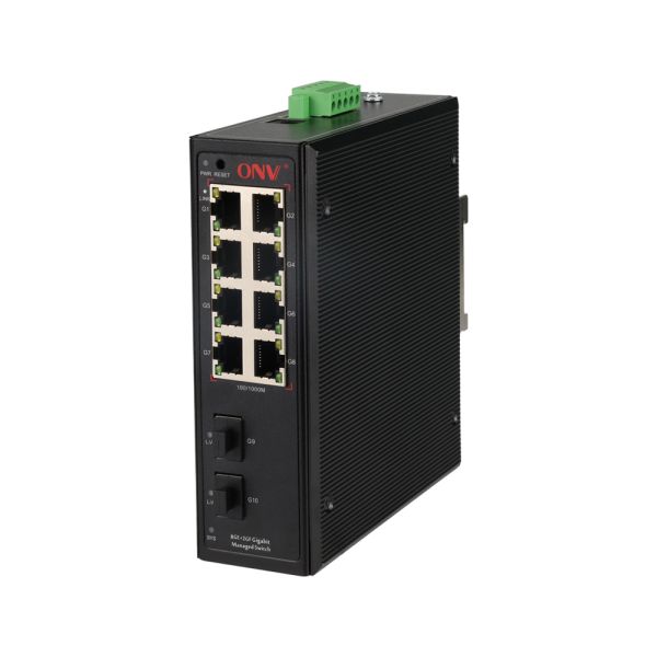 10 Port Gigabit Easy Managed Industrial Ethernet Switch With SFP Fiber Ports
