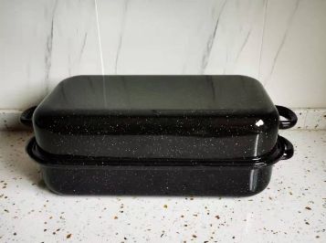 Rectangular Shaped Enamel Bakeware Casserole Dish Baking Pan Set Classical Style FDA