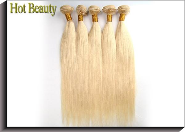 Russian Remy Human Hair Extensions Clean And Neat Straight  613# Blonde