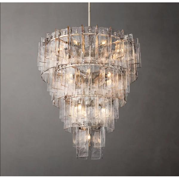 Медленное стекло Антикварная бронзовая отделка Винтажный фермерский дом Люстра 110-220V