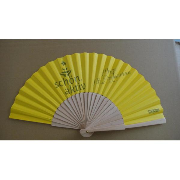 Красивая складывая рука дует вентилятор ткани подарков дела с пластиковой/деревянной ручкой