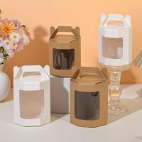 Joyful Festive Corrugated Display Boxes Octagon Handheld Folding Gift Box Clear Window