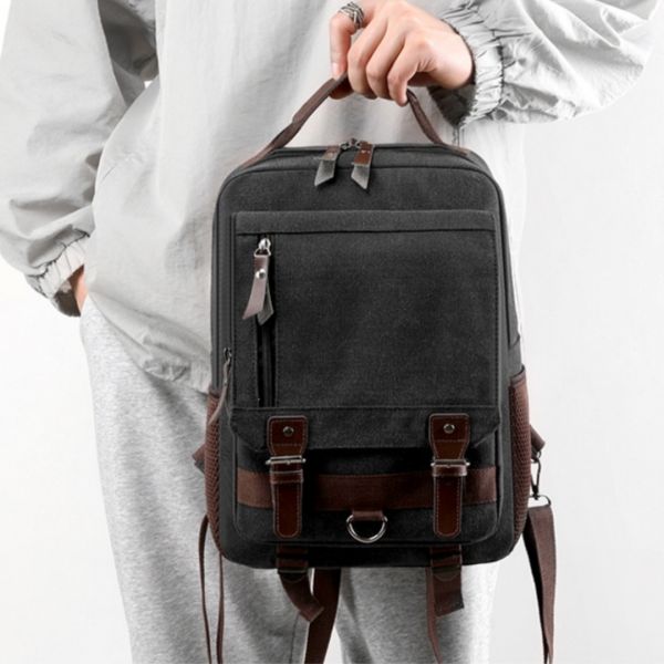 Colefa Double to Single Shoulder Manufacturer Canvas Youth Chest Bag Daypack Commuting Unique Style Multi-compartment Backpack