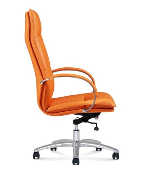 40HQ Ergonomic Leather Executive  Mid Back Revolving Chair Height Adjustment SGS