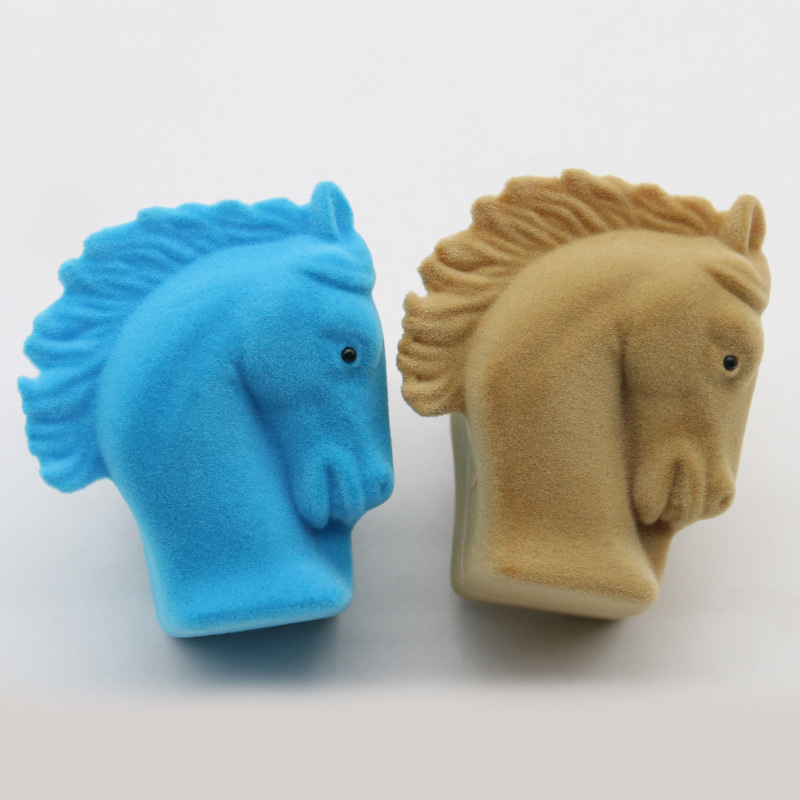 Cute Velvet Flocking Jewelry Box Solid Color Ring Storage Proposal Pair For Couple