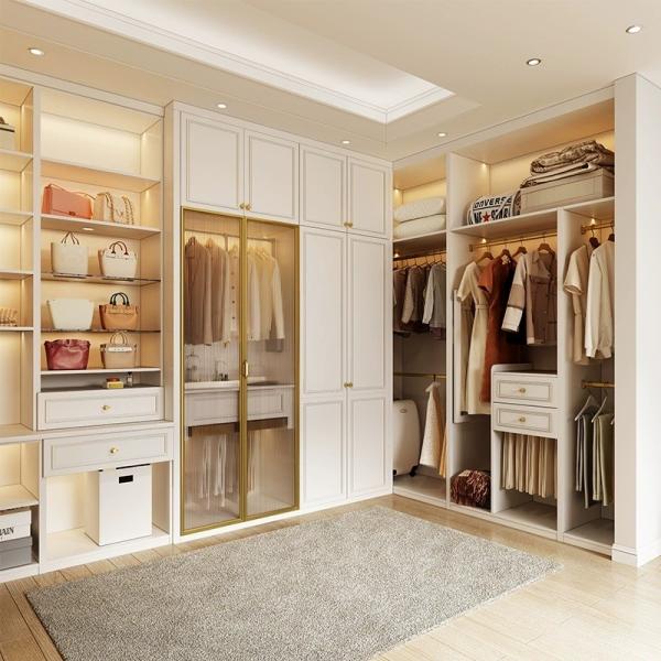 Anti Scratch Modern Farmhouse Walk In Closet Storage With Particle Board for Hotel Villia