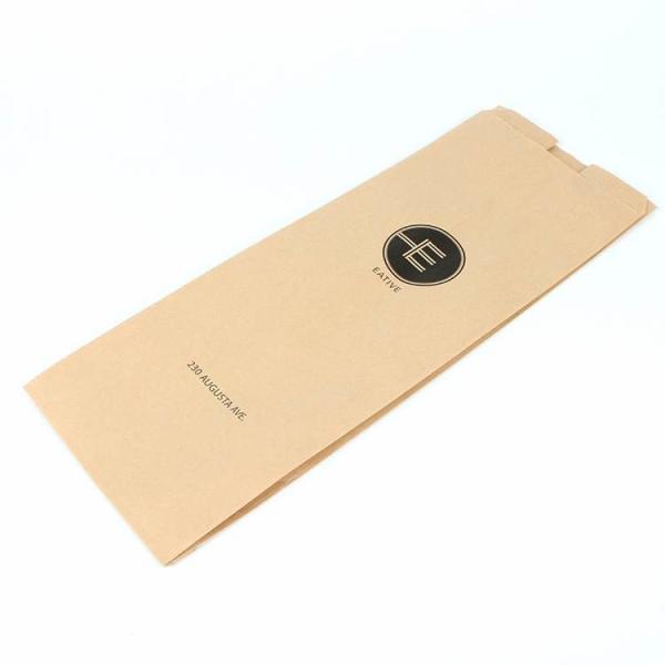 Custom Logo Printed Paper Bread Bag  Brown Kraft Greaseproof