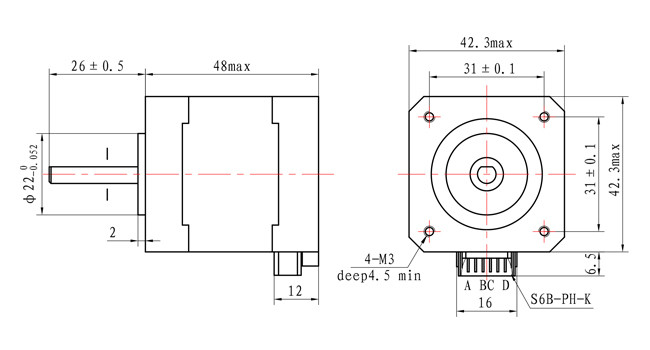 Набор CNC NEMA 17】 【42SHD0440 мотор степи 1,8 градусов с размером DC 42x48mm вращающего момента 12V 400mN.m