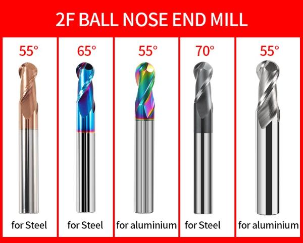 Manufacturer CNC Wood Carving Bits Nano Coating 2/4Flutes Ball Nose 6mm Milling Cutter Carbide End Mill