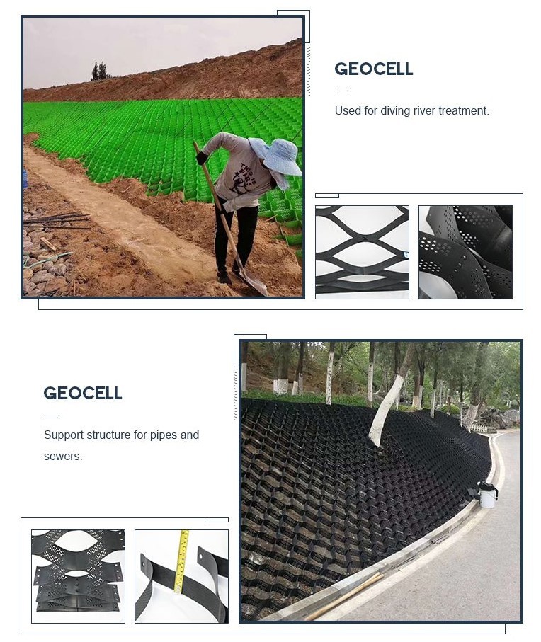Текстурированная пефорированная система управления размывания Geoweb клетки Geocell пластиковая Geo HDPE