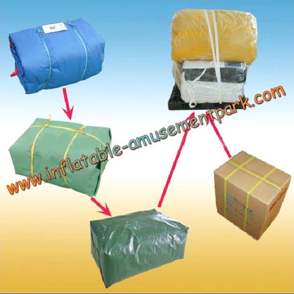 0.9mm PVC Tarpaulin Crooked Inflatable Amusement Park  For Water Sports