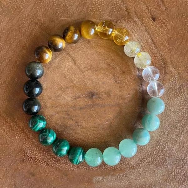 Natural Stone Beaded Real Stone Bracelet  Hand Unisex 8mm Tarnish Free