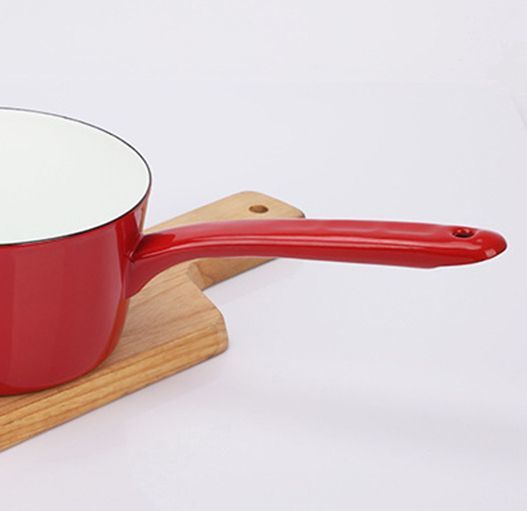 Enamel Carbon Steel Saucepan Nonstick Metal Milk Pot 350ml 550ml 850ml 1150ml 1650ml