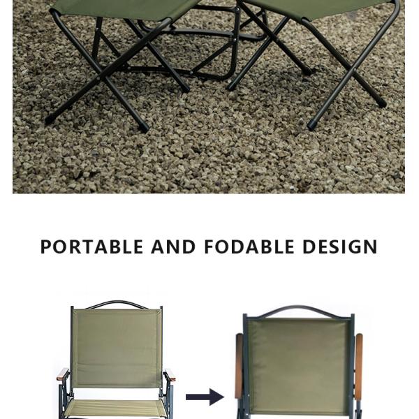 Silla de camping plegable de aluminio acolchada antideslizante 54x52x78cm, capacidad 100kg