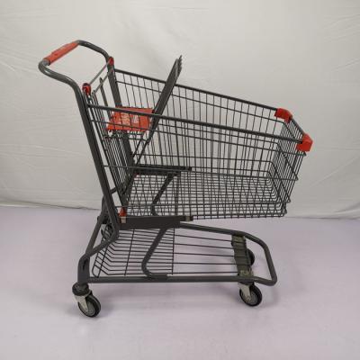 O carrinho de compras de aço americano do estilo 125L com 4 plutônio roda o grande trole do metal