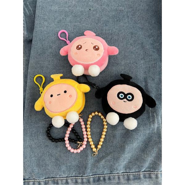 EGG PARTY ROUND PLUSH COIN PURSE SCHOOLBAG PENDANT EARPHONE STORAGE BAG COIN POUCH