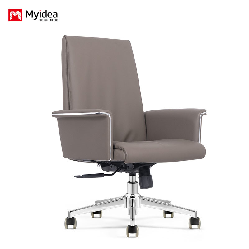 Luxury Executive Leather Desk Chair – Crafted with Soft Yet Tough Premium Leather, Featuring Pneumatic Seat Height Adjustment and Smooth Tilt/Tension Control for All-Day Comfort