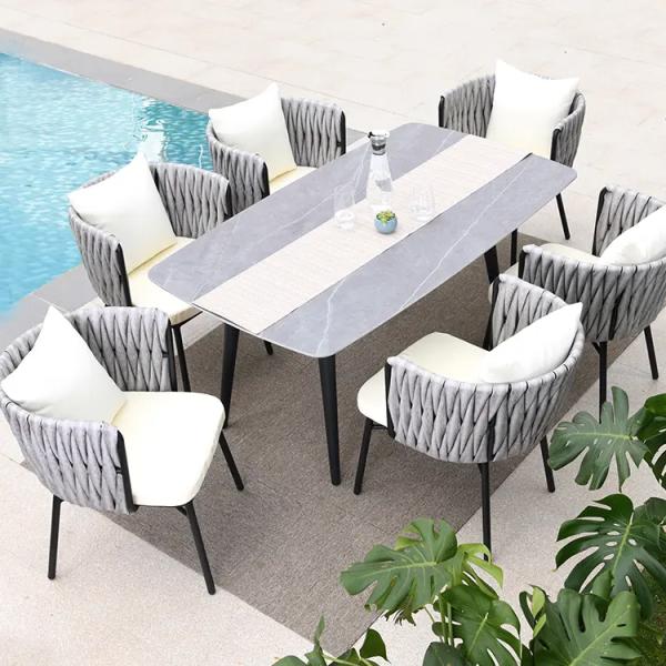 Table et chaise extérieures de style nordique terrasse loisirs patio table et chaises