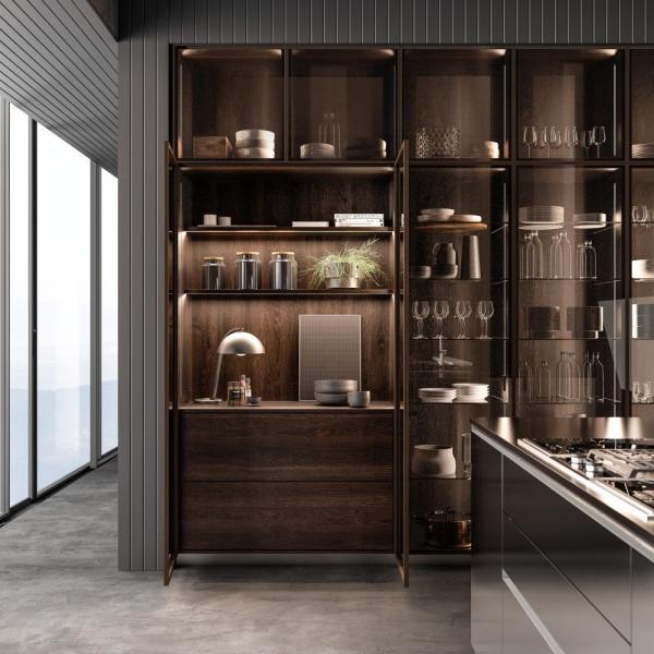 Умный полный набор Меламин шкафы Поставки на заказ Деревянная кладовая Современный дизайн Вилла Кухонный шкаф