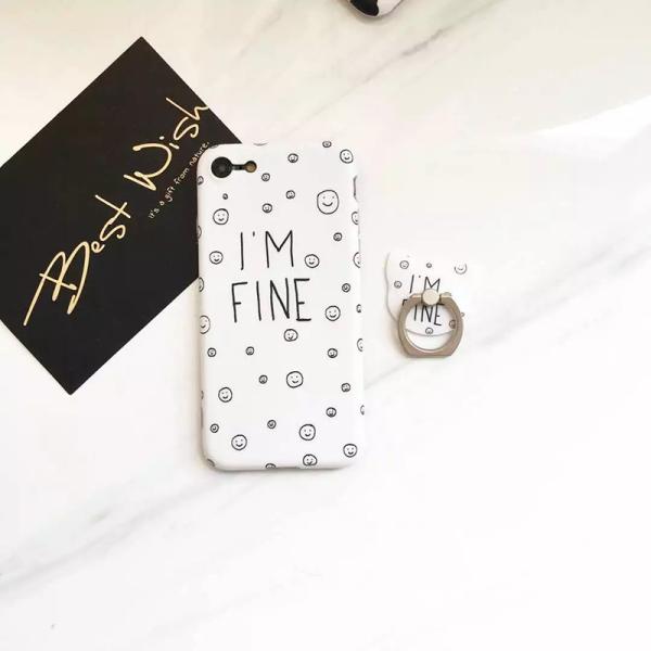 IMD Simple Fresh Pattern Style with Cartoon Ring Buckle Back Cover Cell Phone Case For iPhone 7 6s Plus
