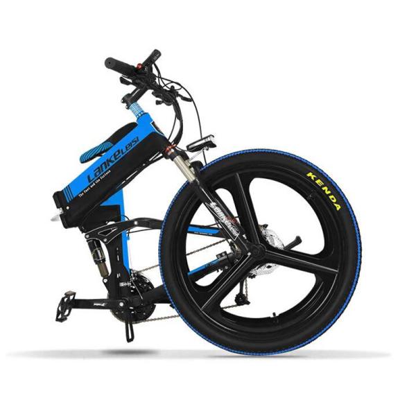 Intelligent PAS Foldable Electric Bike 26 Inch Full Suspension Long Life Span