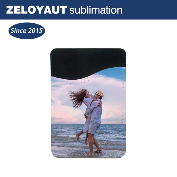 ZELOYAUT Wholesale Sublimation Blank Promotion Business Gifts Pu Sublimation Phone Card Holder Custom logo Card Holder Wallet
