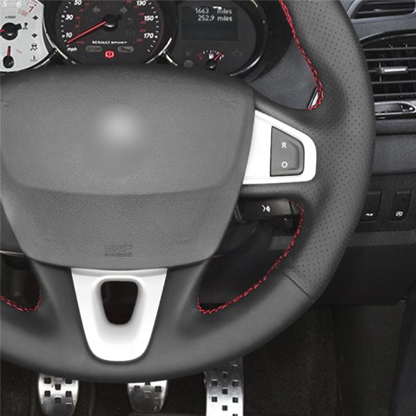 New Arrival Custom Black Leather Car Accessories Hand Sewing Steering Wheel Cover For Renault Megane 3 (Coupe) RS 2010-2016
