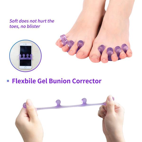 Separate Toenail Polish with 2 Pairs Toe Separator Pedicure Easy to Clean Toe Spacers