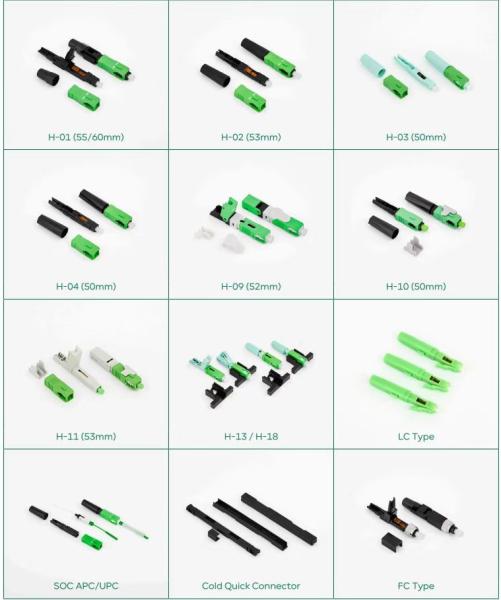 Fiber Fast assembly Connector, cable to fiber optic adapter single mode