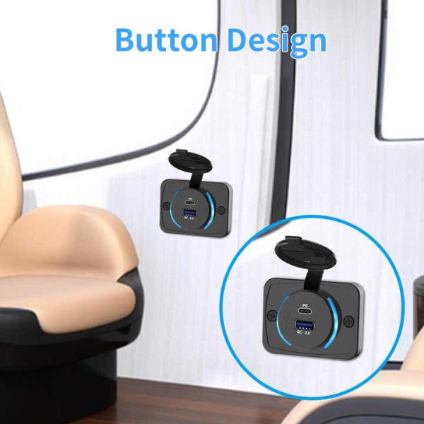 DC 12V 24V 48W Caravan Usb Charger Bus USB Charger Surface Mount