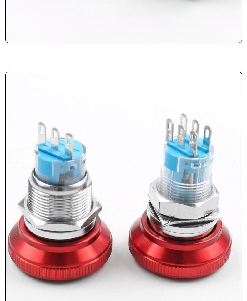 16/19/22MM Waterproof Stainless Steel Mushroom Head Switch Explosion-Proof Emergency Stop Power Button IP65 Level 220V Control