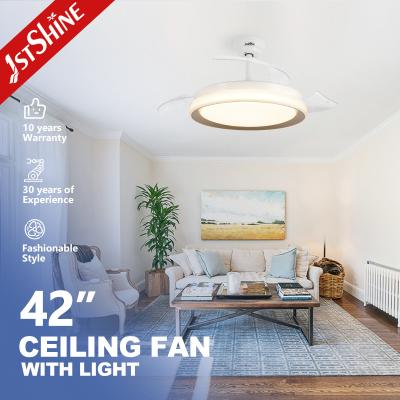 Ventilateur de plafond LED rétractable pour maison, hôtel, bureau, avec pales en PC et lumière LED 3000K/4000K/6000K