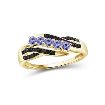 Jewelers Club Tanzanite Ring Birthstone Jewelry  with Black Plate