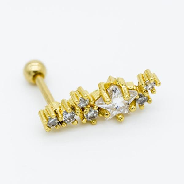 6mm 316 Stainless Steel Ear Piercing 3pcs Gold Studs For Women