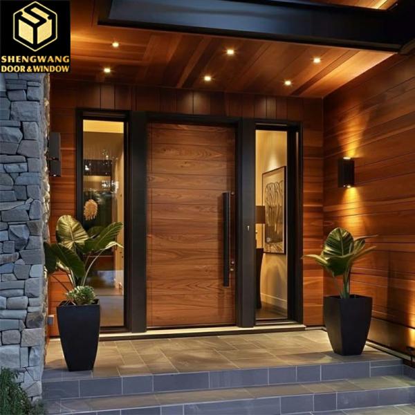 Porte d'entrée d'hôtel en aluminium Résistant aux rayures Esthétique Porte extérieure en aluminium