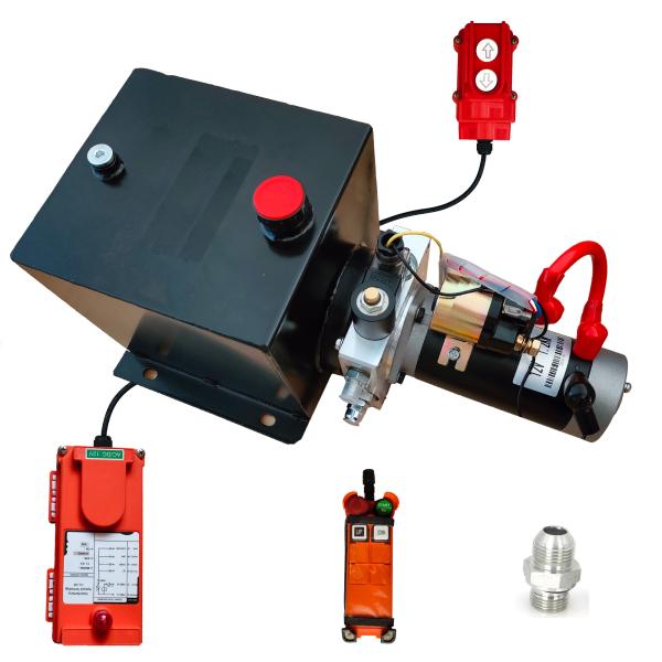 8 Quart Single Acting 12v Dc Hydraulic Power Pack For Dump Trailer Car Lifting
