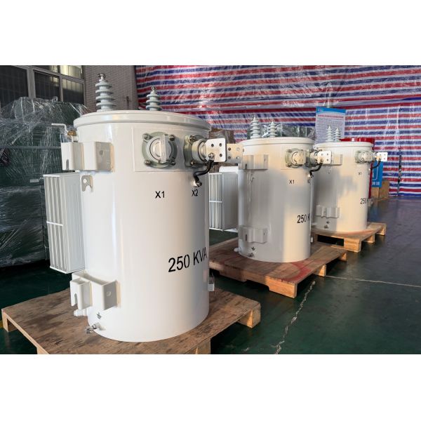 250kva Power Pole Transformer Oil Immersed 13200v To 120v Electrical Distribution Transformer