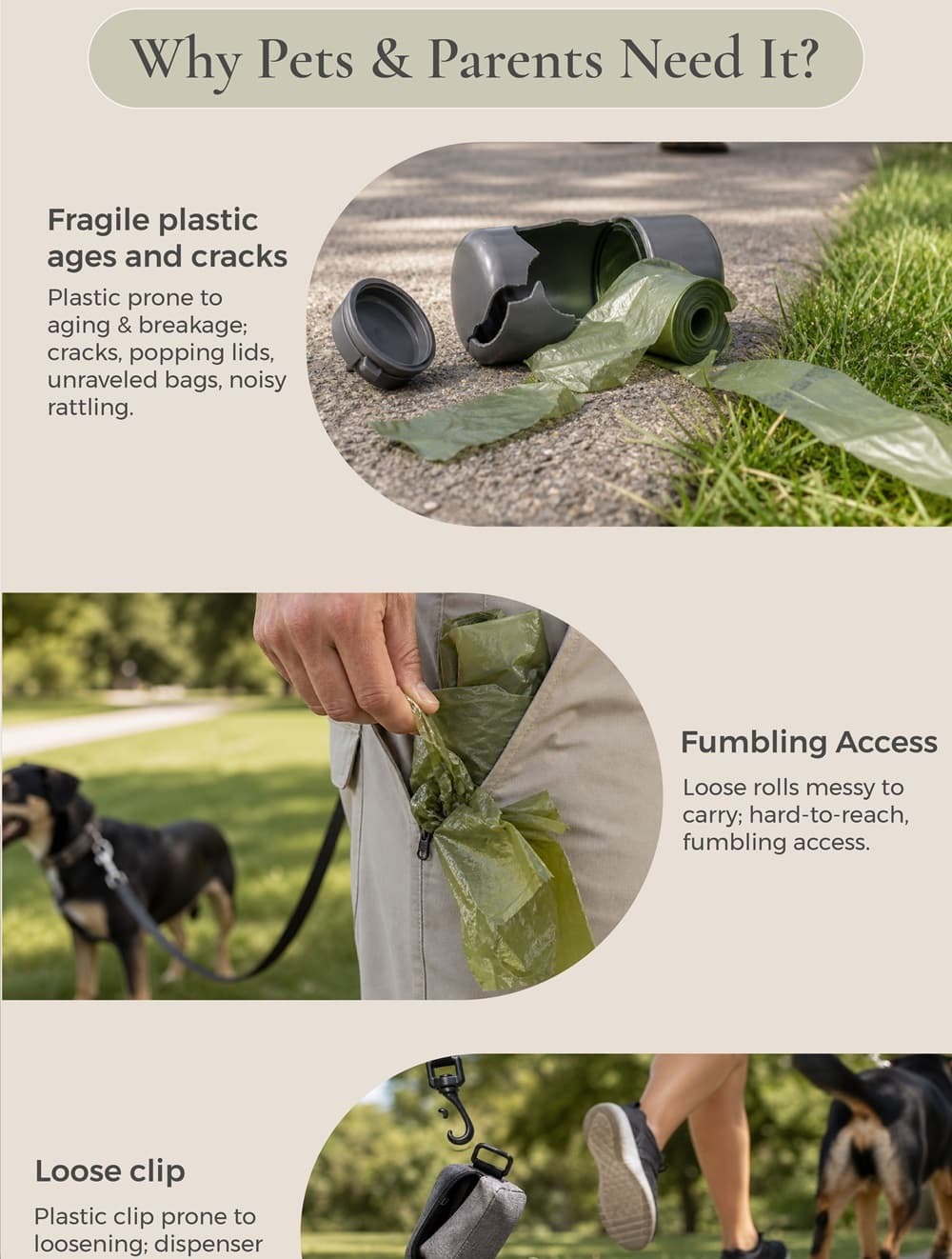 Silicone Dog Poop Bag Dispenser Pet Waste Bag Holder With Leash Clip