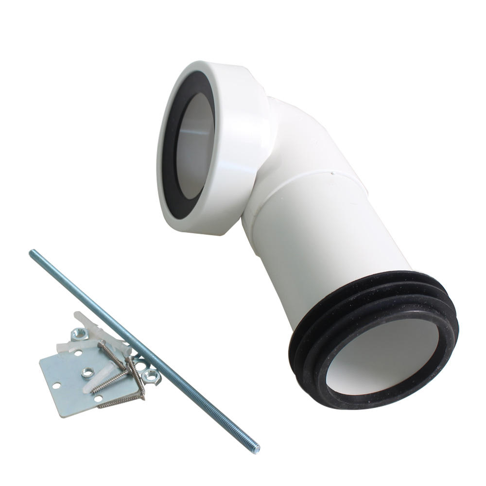Modern 90-Degree Bend P-Type Steam Trap Sewage Polyvinyl Chloride Pipe HP Bathroom Toilet Drainage WC Pan Connector