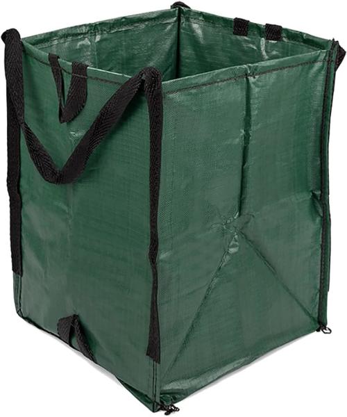 Heavy Duty Home and Yard Waste Bag Woven Polypropylene, Reusable Lawn and Leaf Garden Bag with Reinforced Carr