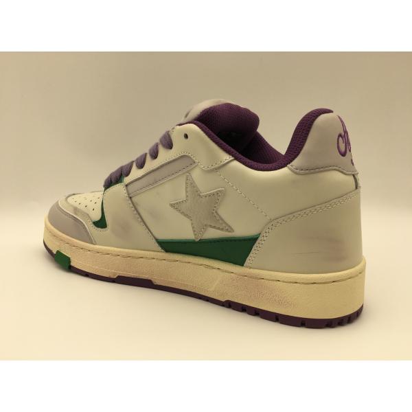 Beige Soft Cow Leather Upper Tennis Shoes Non Slip ROHS Approved