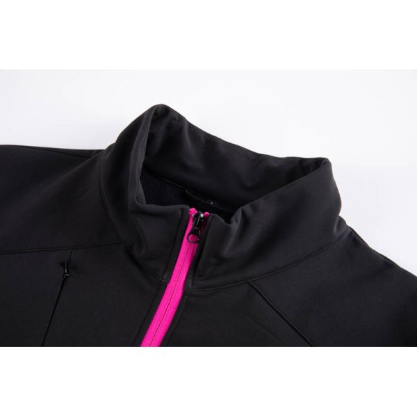Softshell Jacket with Neon Contrast Zippers, Fleece Backing, and Light Water-Repellent for Outdoor Wear