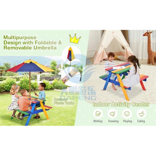 Sistema no tóxico multicolor del banco de la mesa de picnic de 4 niños de Seat de los accesorios de la piscina