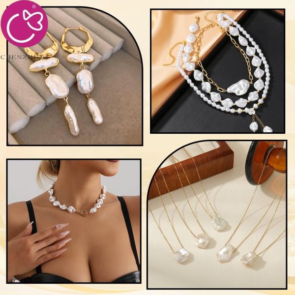 White Baroque Irregular Shaped Pearl Shaped Loose Beads Diy Jewelry Accessories With Holes
