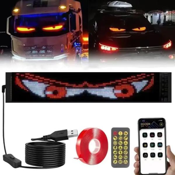 5VDC USB/2A 37x8.5cm LED Matrix Display Car Panel Flexible Pixel Programmable Scrolling Advertising for DIY Animation Text
