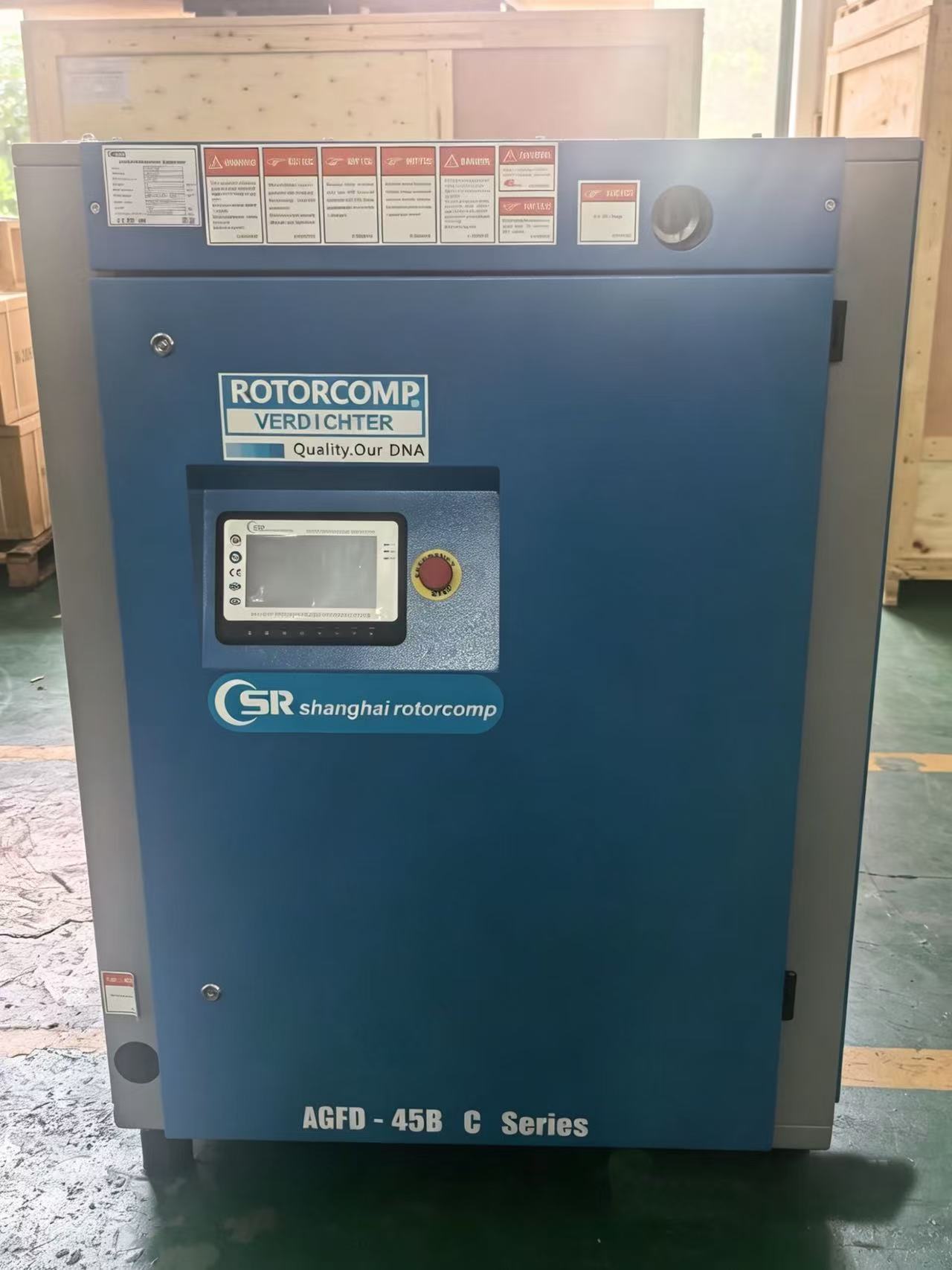45KW Belt driven air-cooling oil inject screw compressor