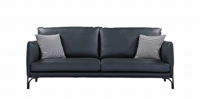 Modern Residential Cotton Fabric Sofa 3 Seater Couch With Wooden Armrest